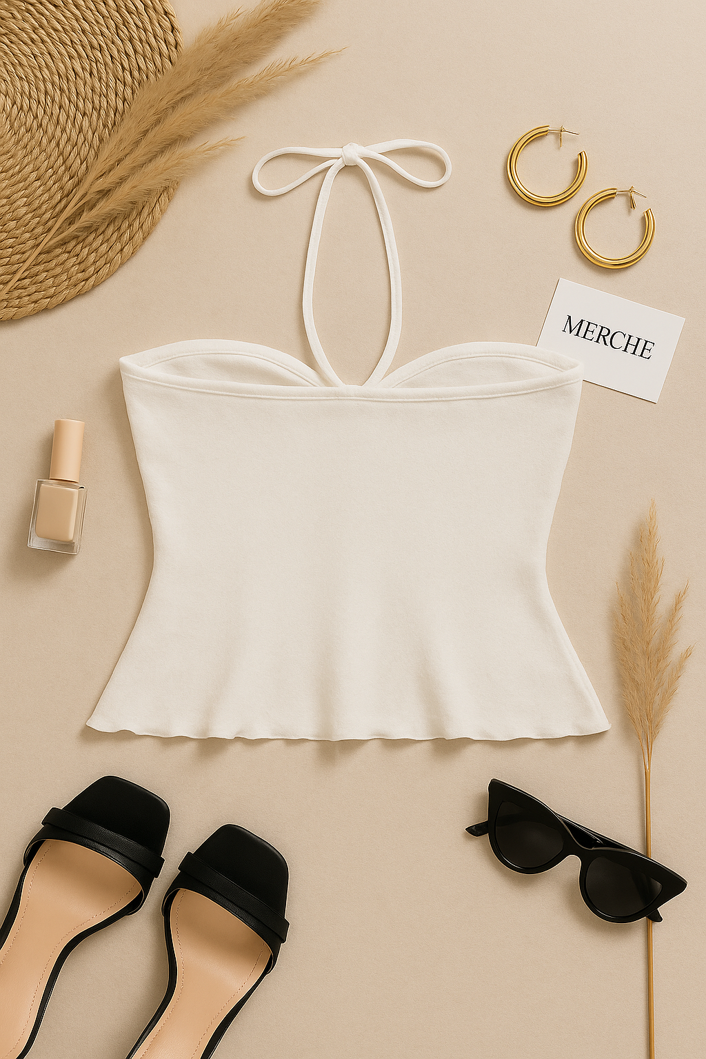 PORTO DREAMS WHITE BOW TIE-UP TOP