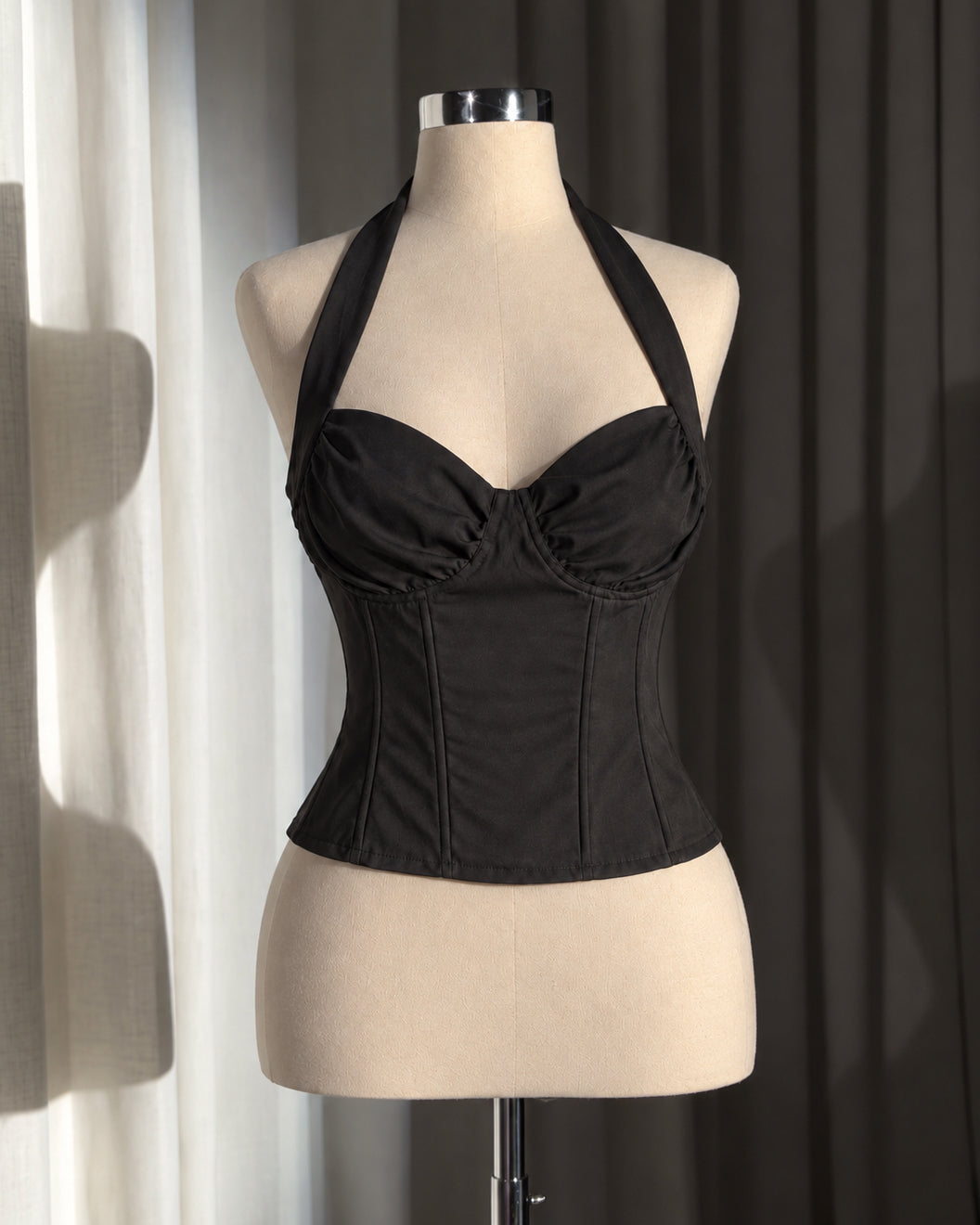 TO MY LOVER, BLACK HALTERNECK CORSET