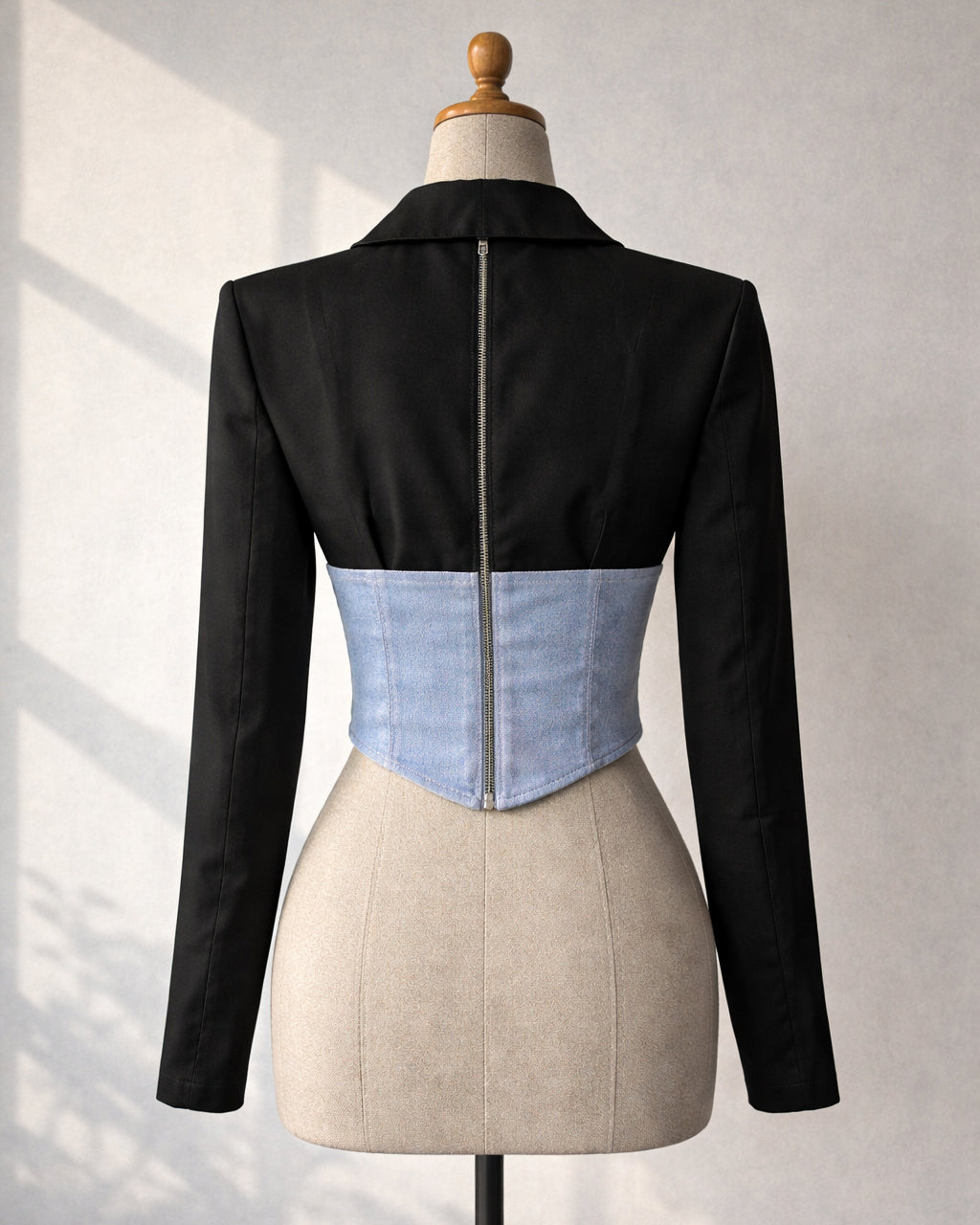 HIT MAKER DENIM DETAIL BLAZER TOP