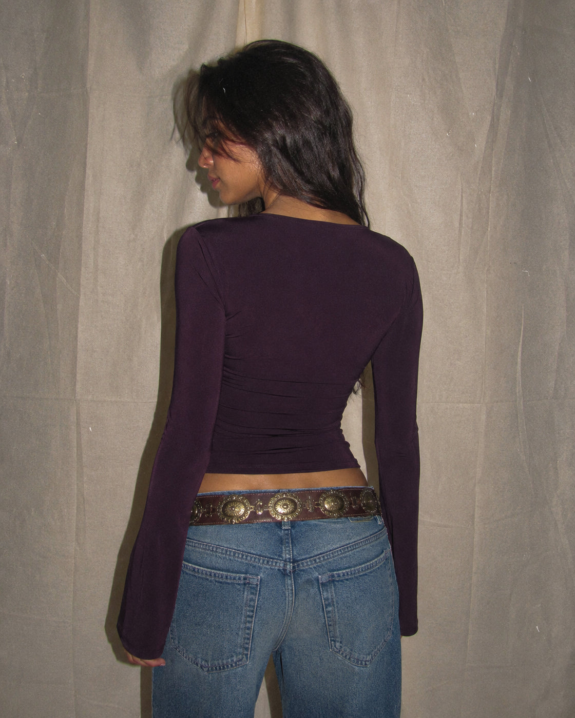 IGNORE CALLS DEEP PLUM TOP