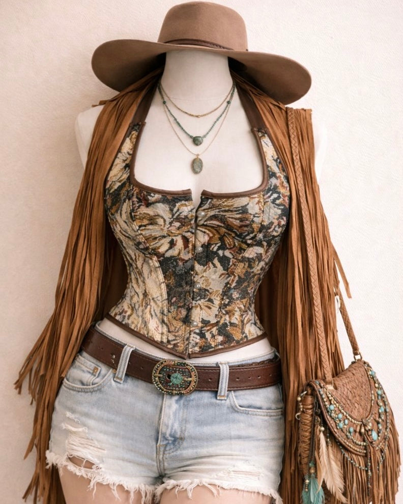 SCANDAL ERA JACQUARD HALTERNECK TOP