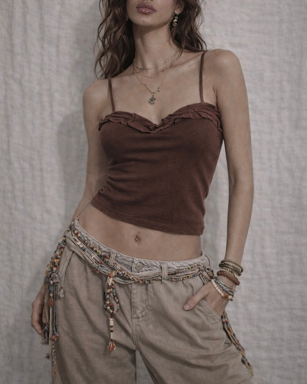 BEYOND BASIC PADDED COCAO CAMI TOP