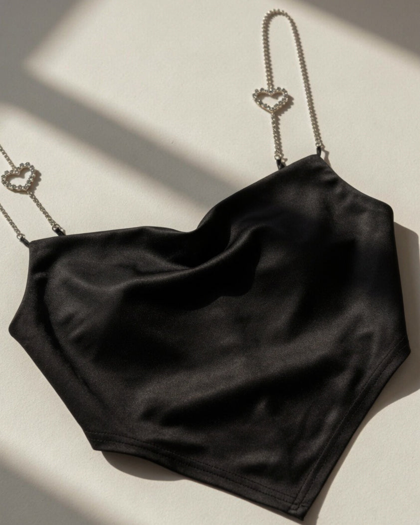 CHAOS MAKER DIAMOND EMBELLISHED BLACK TOP”