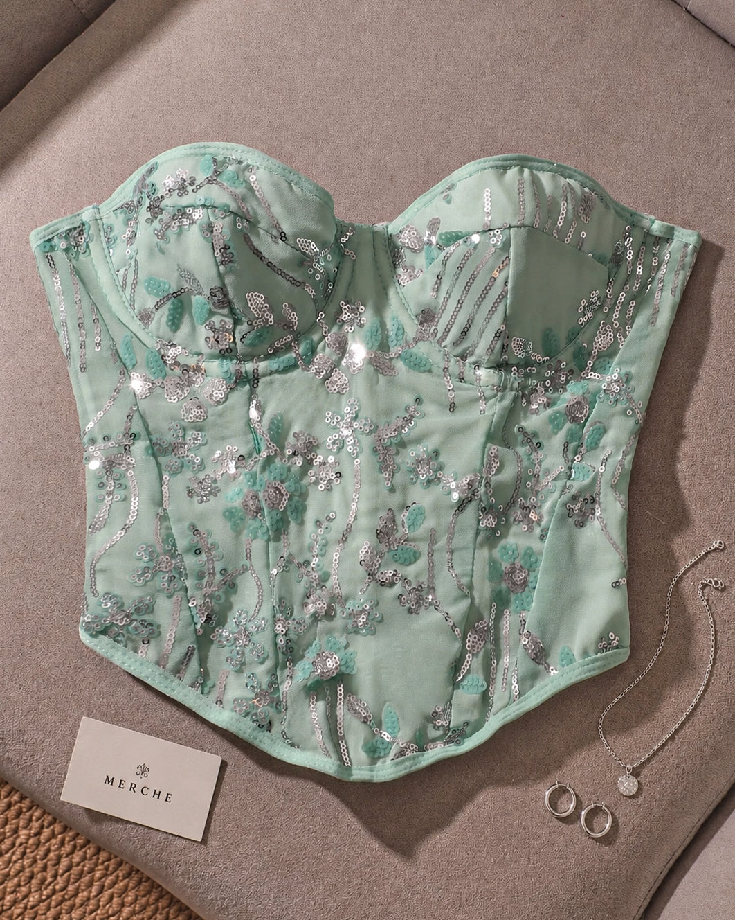 MINT CONDITION SEQUIN EMBELLISHED CORSET