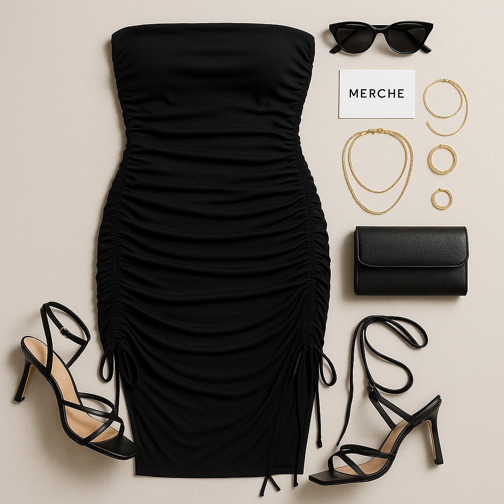 SHOW HER OFF RUCHED BODYCON MIDI DRESS
