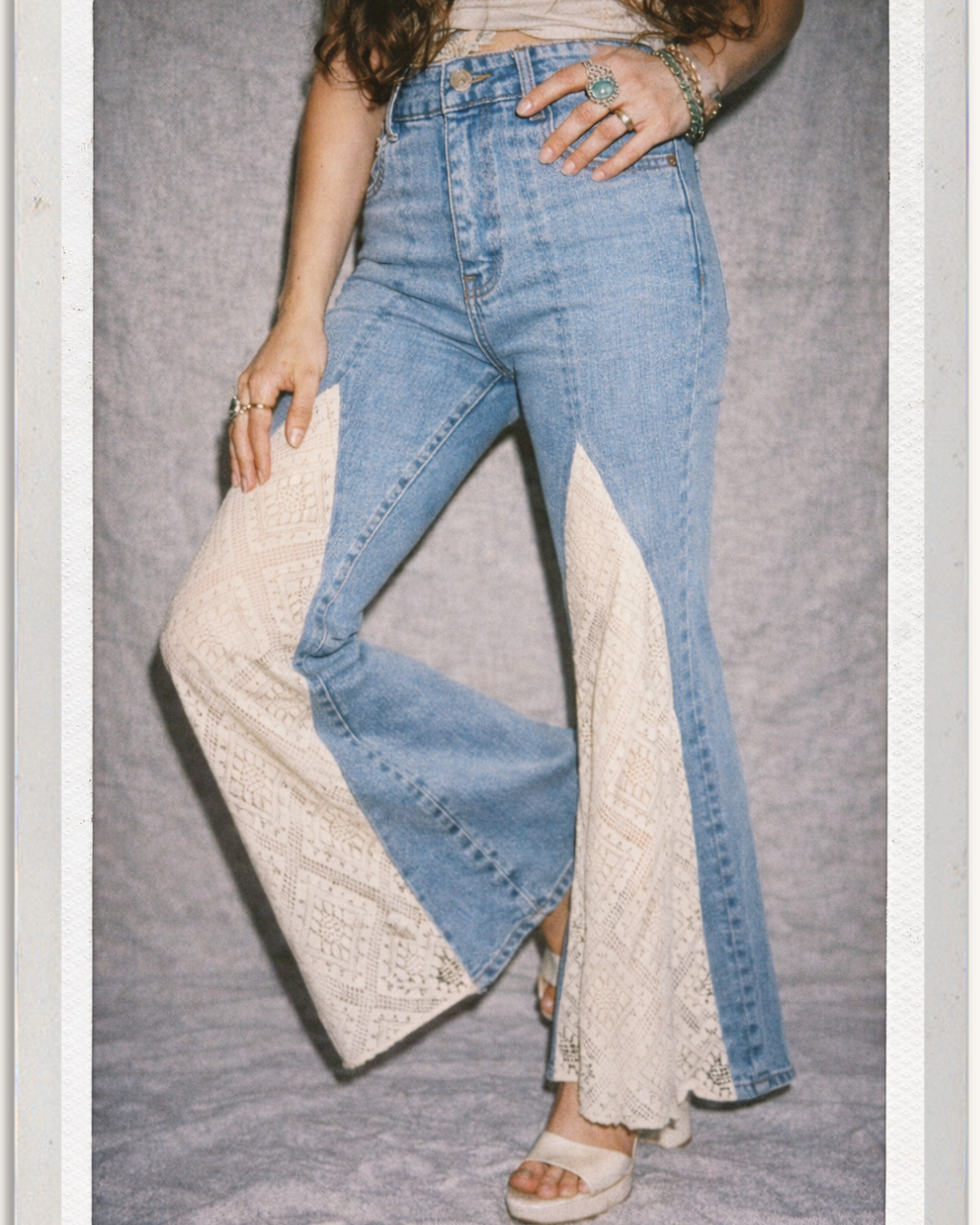 TOTAL SERVE LUXE LACE DETAIL JEANS