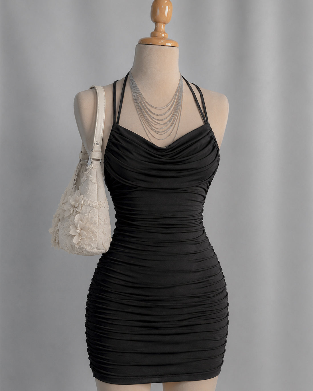 PROBABLY IN ITALY BLACK LUXE MINI DRESS