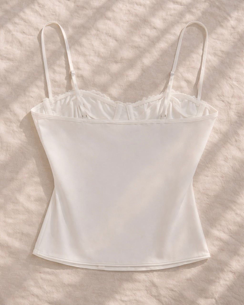 SPEND MY MONEY WHITE CORSETED TOP