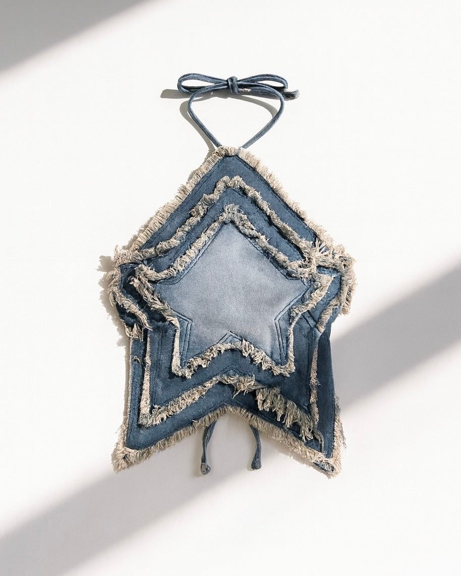 COSMOS YOUTH DENIM LUXE BACKLESS TOP