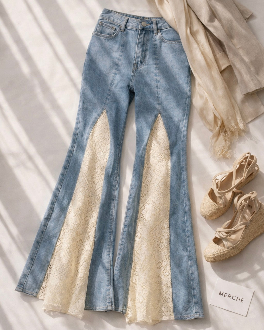 TOTAL SERVE LUXE LACE DETAIL JEANS