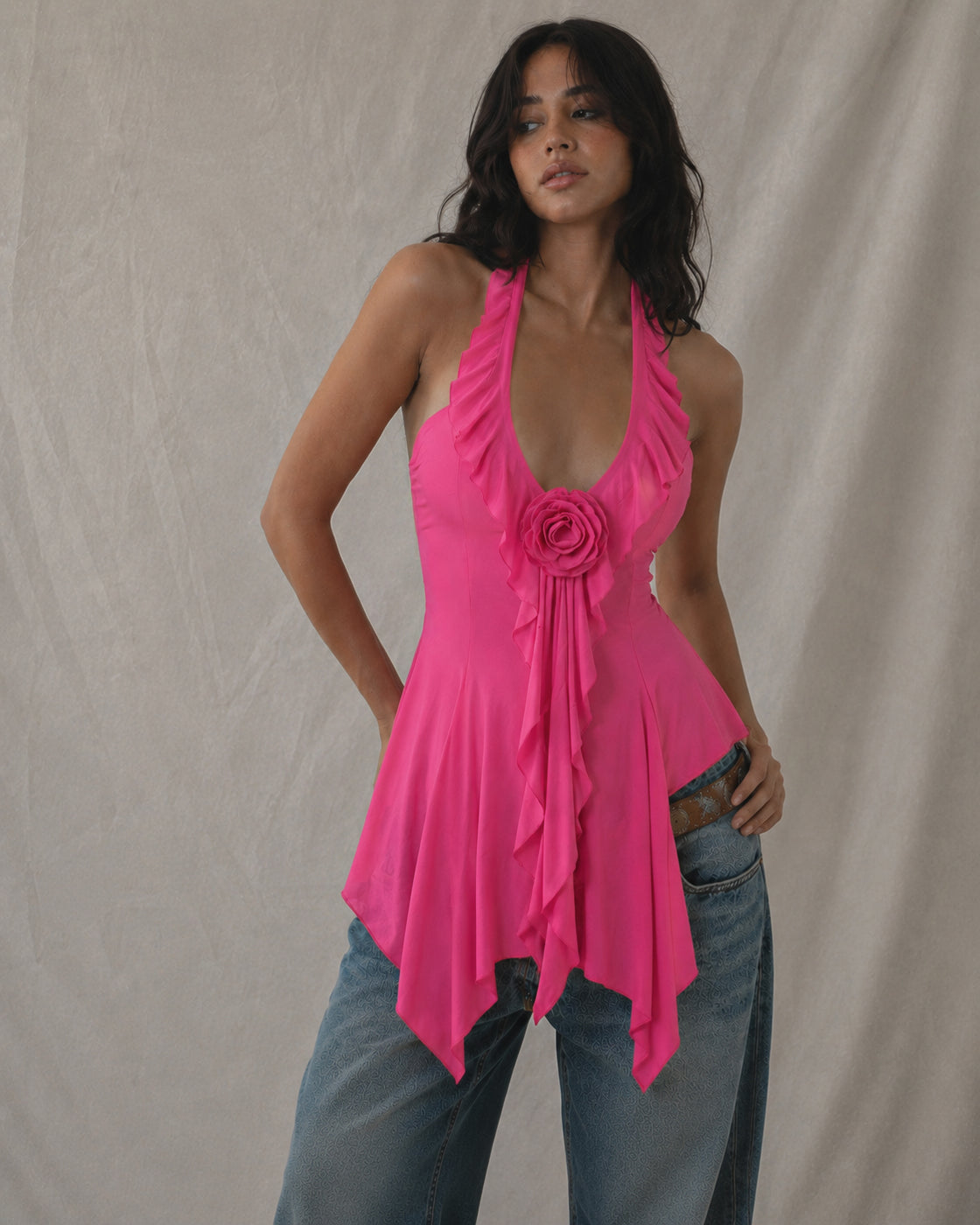 RESORT READY APPLIQUE FLARE TUNIC TOP