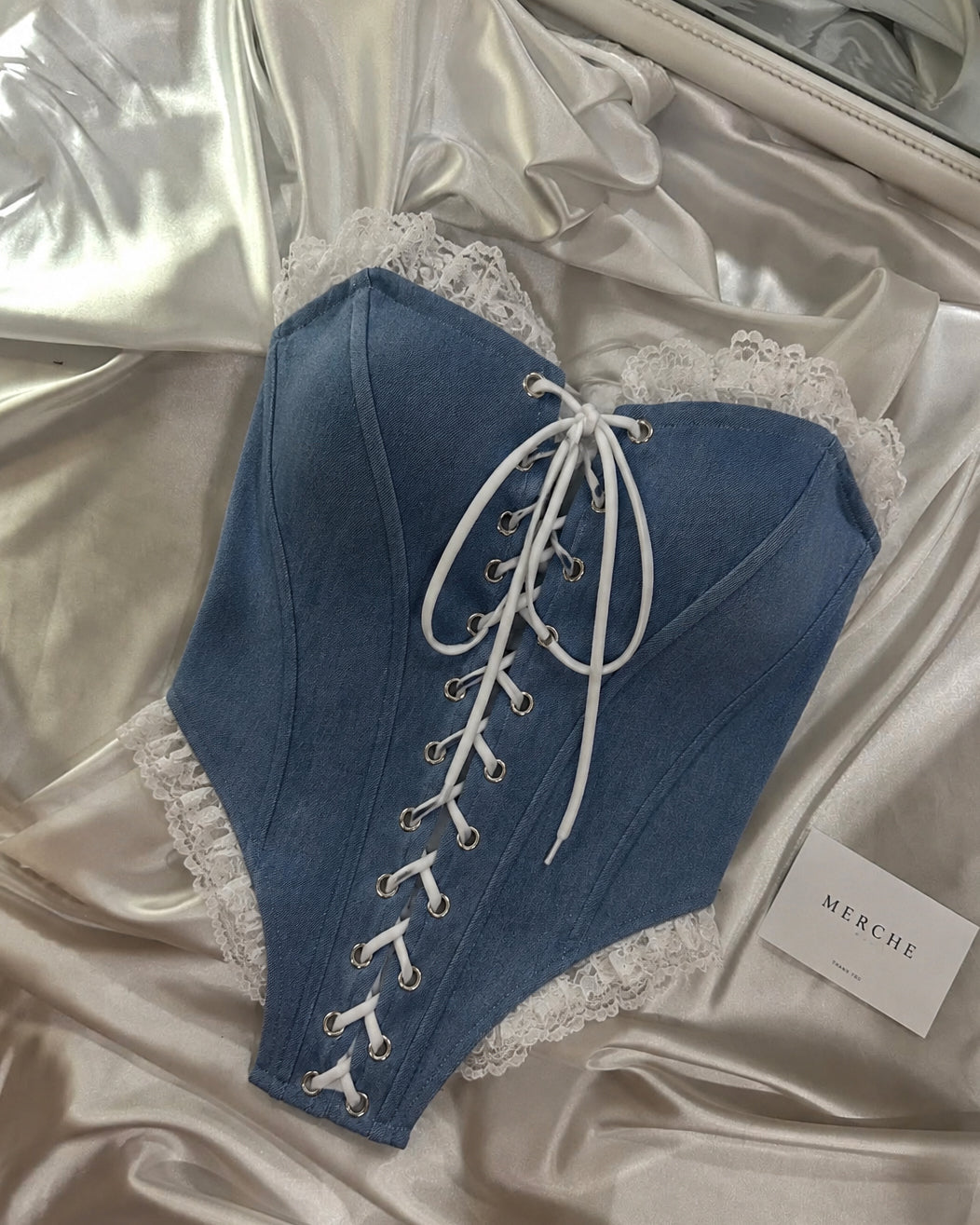 DENIM DONE RIGHT LACE-UP CORSET