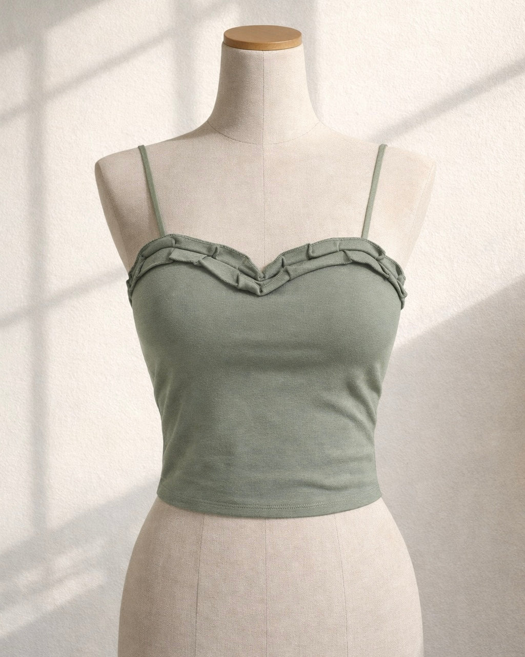 BEYOND BASIC PADDED OLIVE CAMI TOP