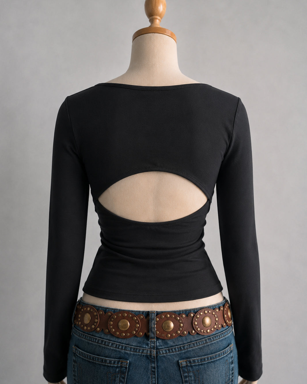 DITCH YOUR DMS CUT-OUT BACK LUXE BLACK TOP