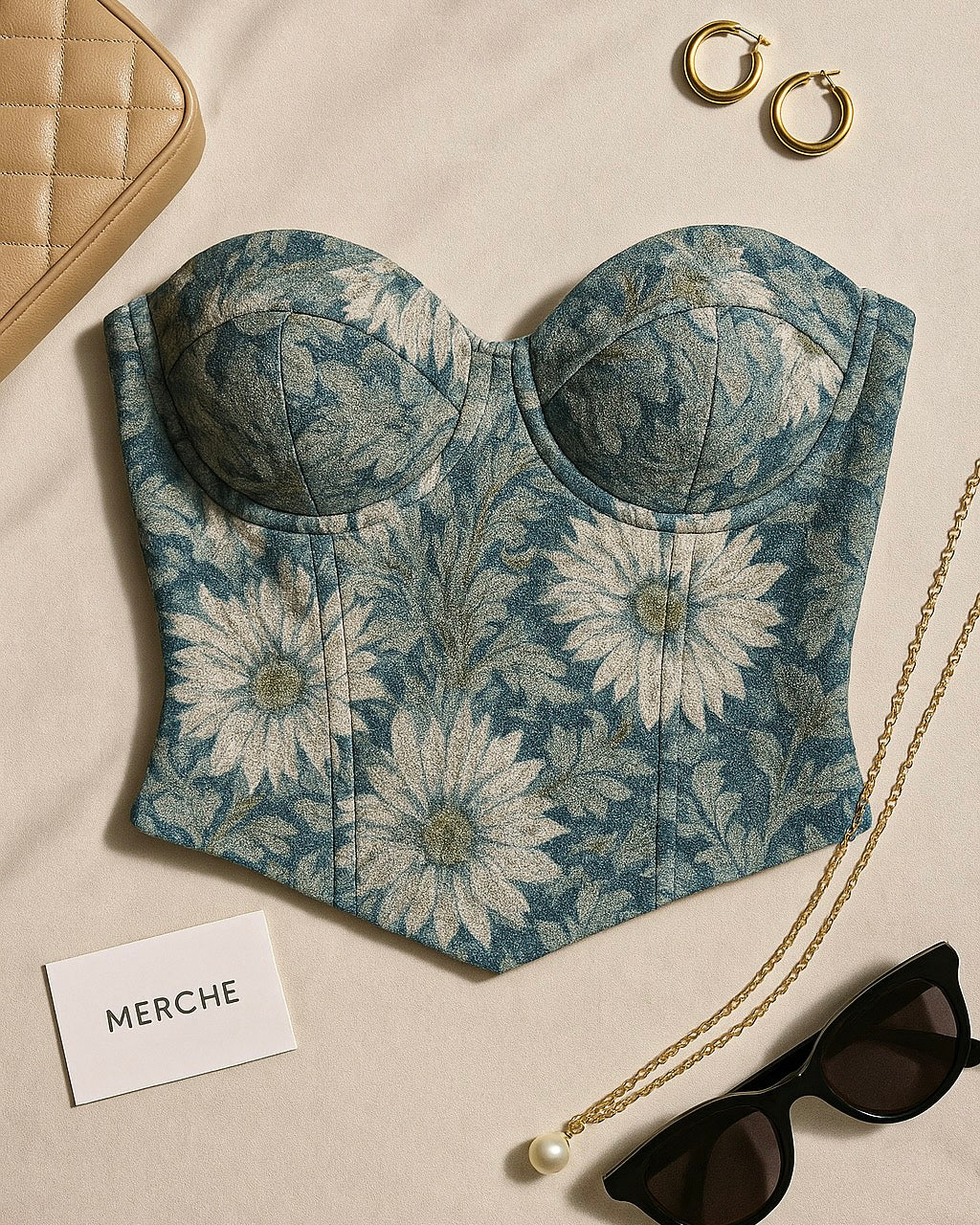 SPILL THE TEA FLORAL JACQUARD CORSET