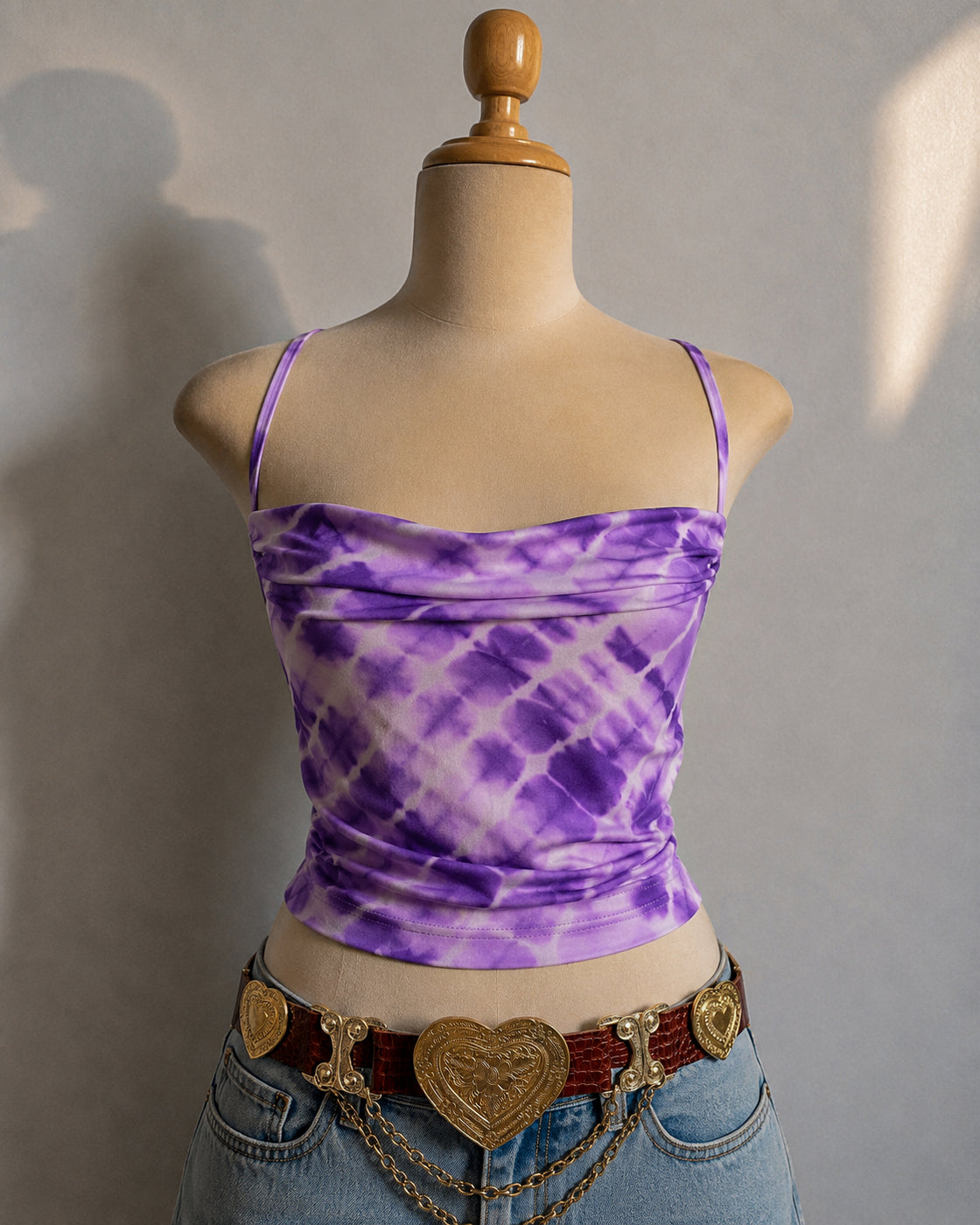 BAHAMAS THIS SUMMER TIE-DYE CROSSBACK PURPLE TOP