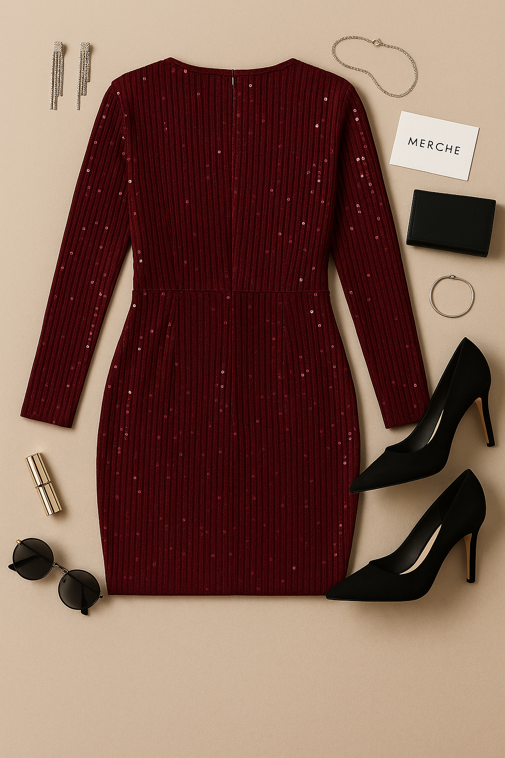 DIVINE RULER RED SEQUIN DRESS