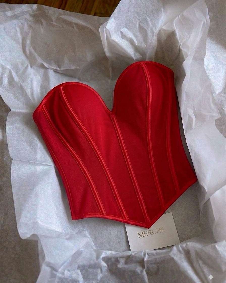 HOWDIE BABY FIRE RED SWEETHEART CORSET