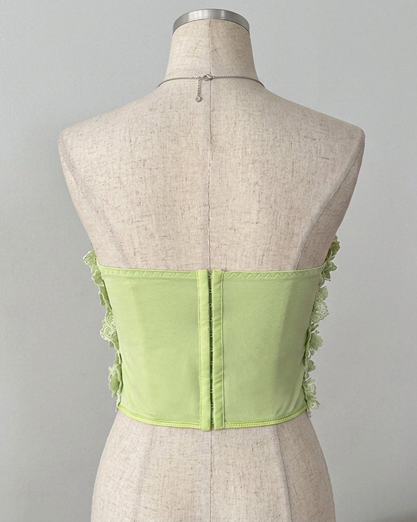SANTORINI DELIGHT LUXE LACE OVERLAY LIME CORSET