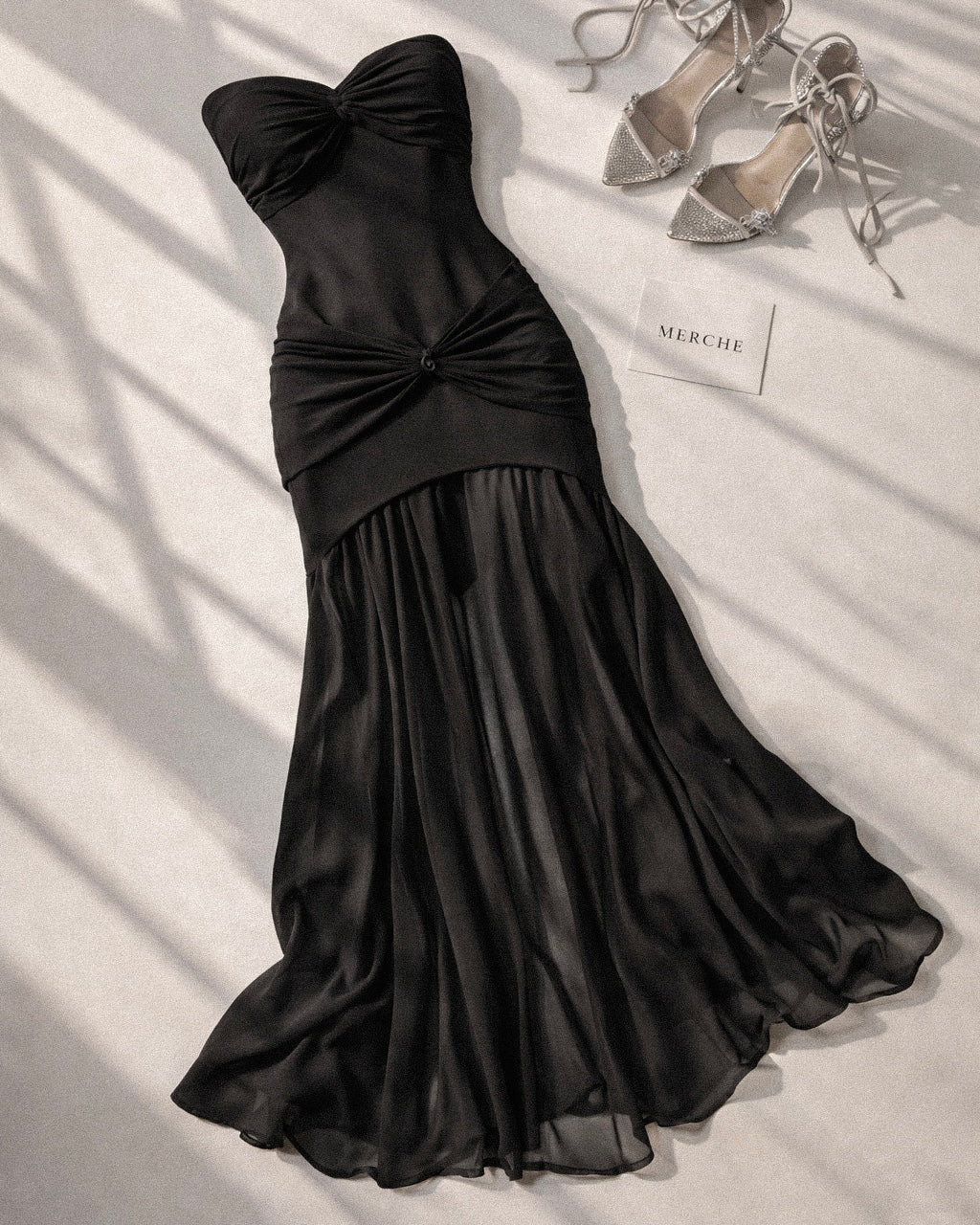 SIERRA NIGHTS TWISTED KNOT SHEER DETAIL MAXI DRESS