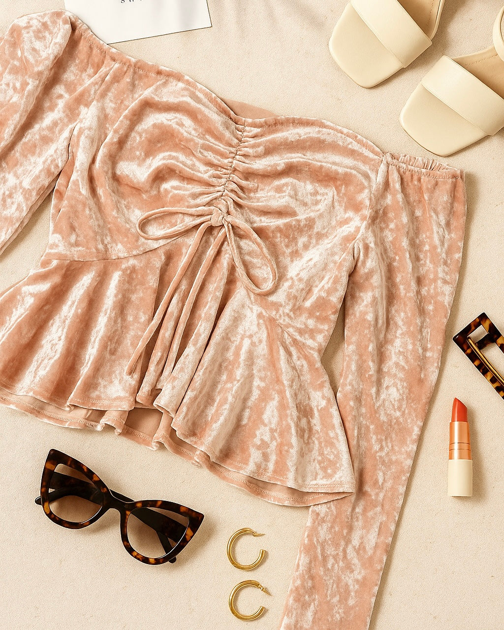 SOFT SERVE VELOUR OFF-SHOULDER TOP