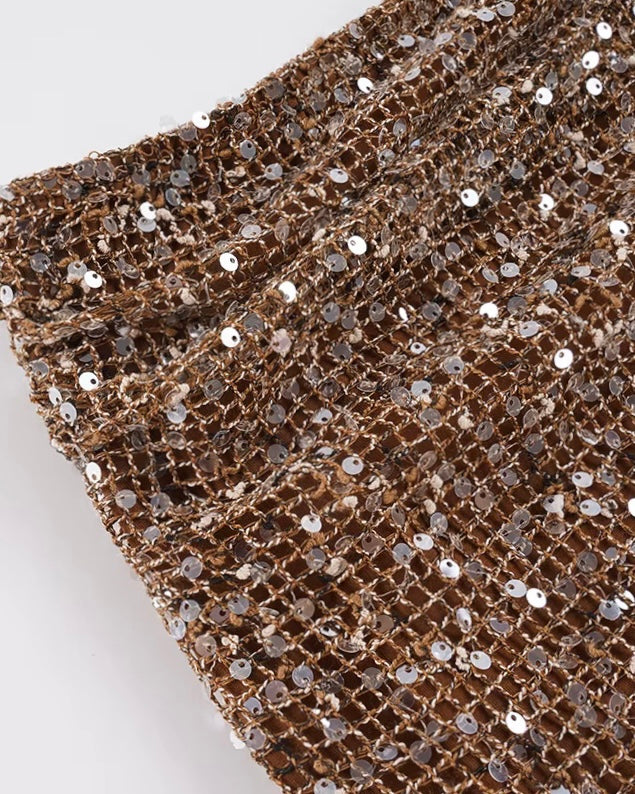 MAIN STAGE PASSES SHIMMER EMBELLISHED KNITTED SKIRT