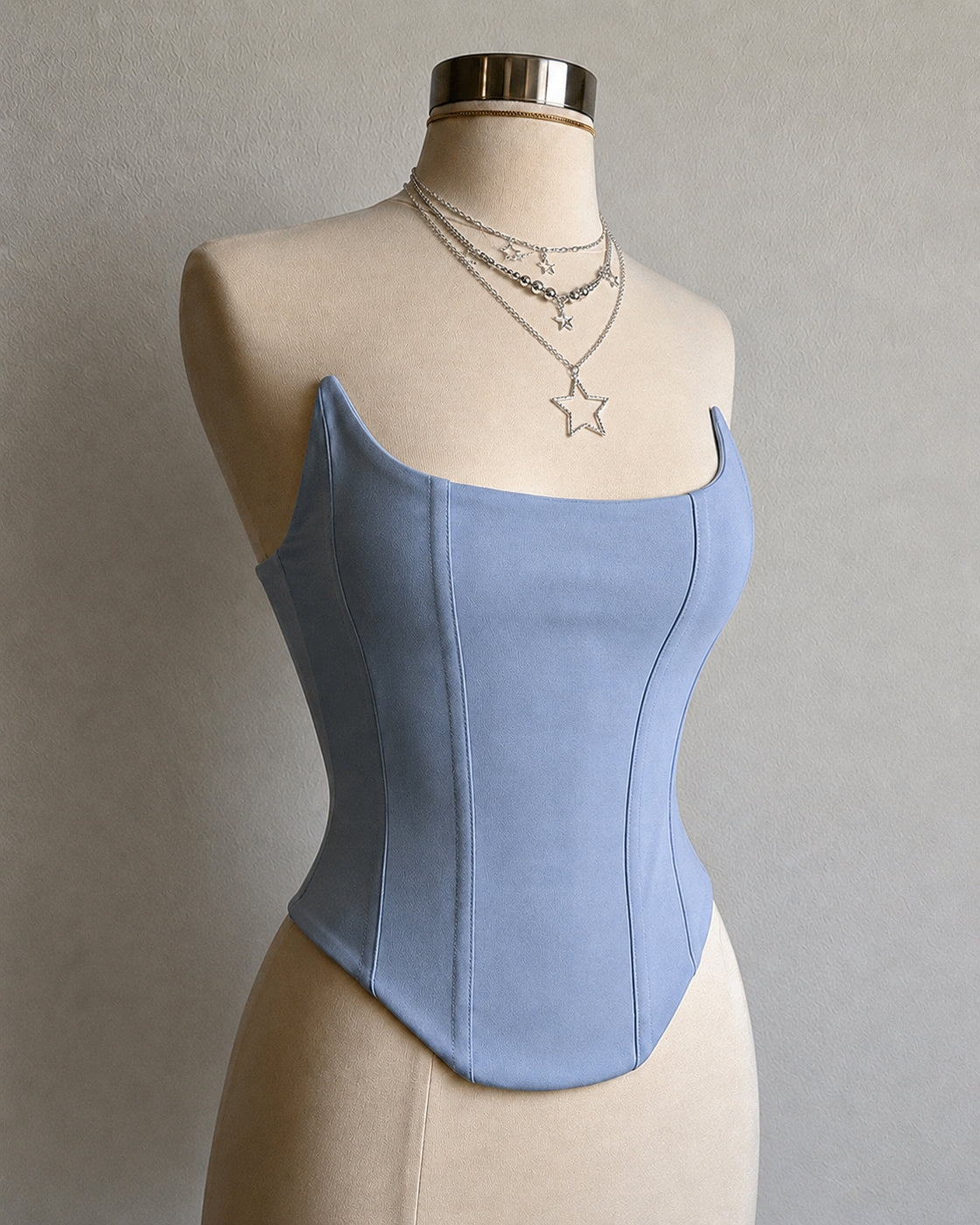 INDIE SLEAZE STRUCTURED POWDER BLUE CORSET