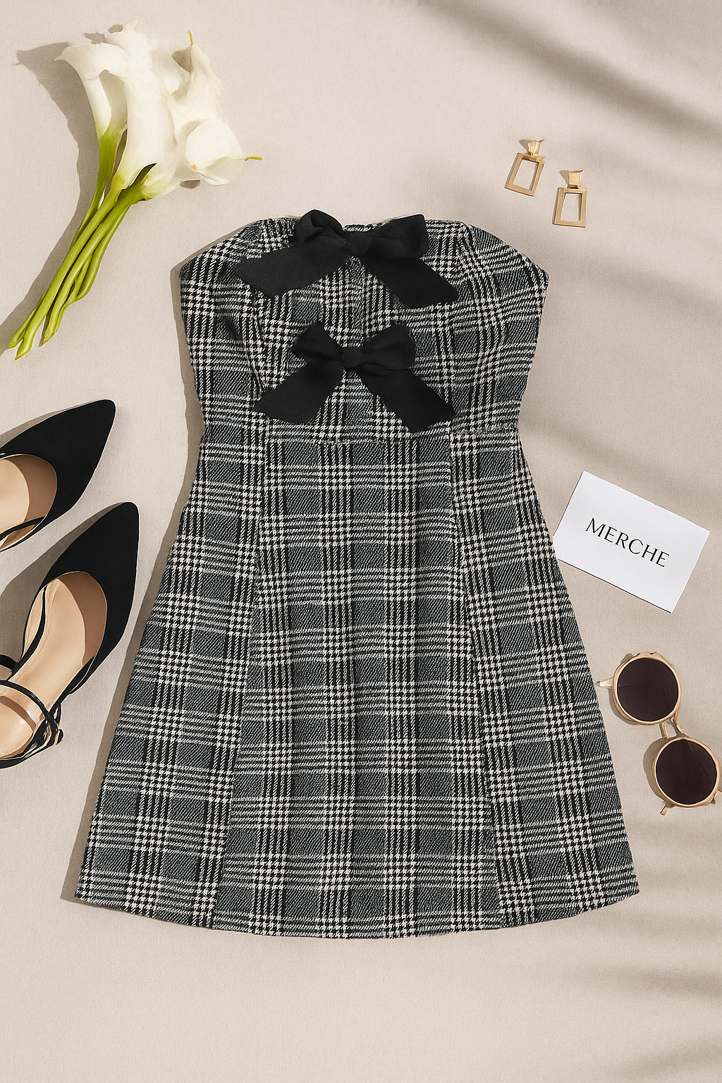 JUST FOLLOW ME BANDEAU FLARE DRESS