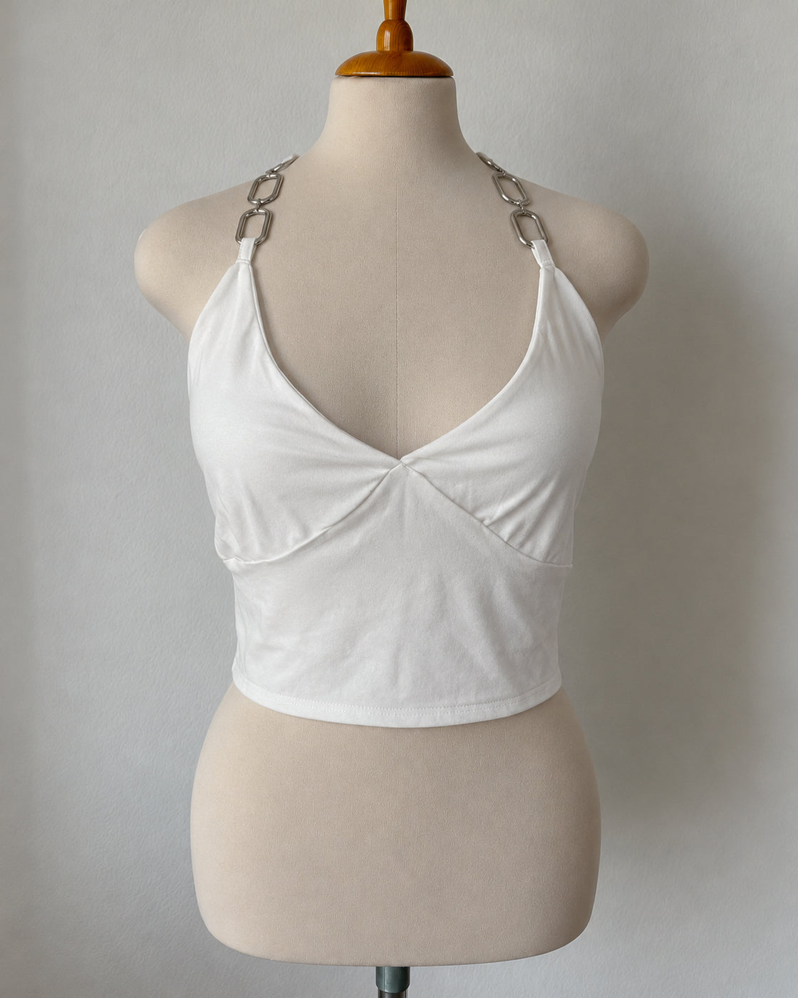 TEQUILA TONIGHT OPEN-BACK WHITE HALTERNECK TOP
