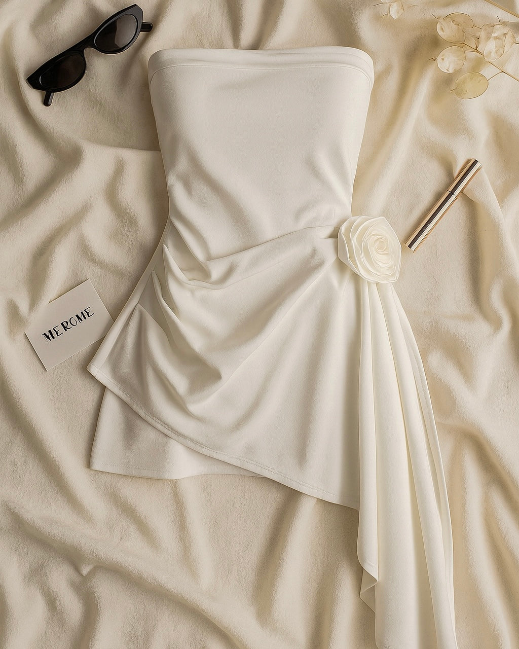 ROMEO CALL JUIET WHITE BANDEAU DRESS