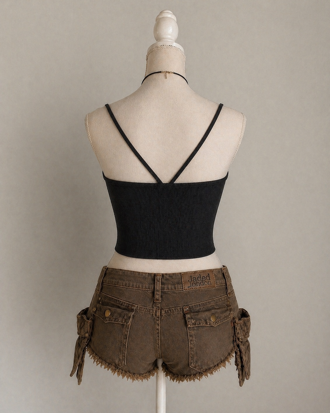 SICILY NIGHT RHINESTONE EMBELLISHED BLACK TOP