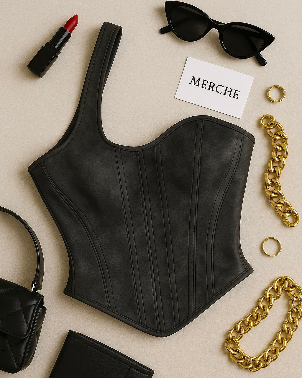 NOT YOUR BABY ASYMMETRICAL CORSETRY TOP