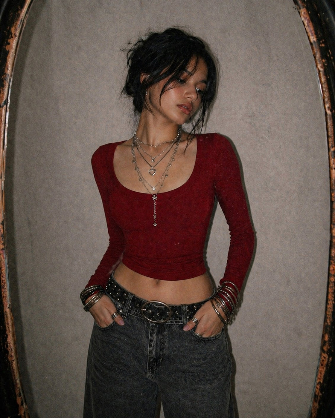 CHILL FIT RIBBED RED TOP