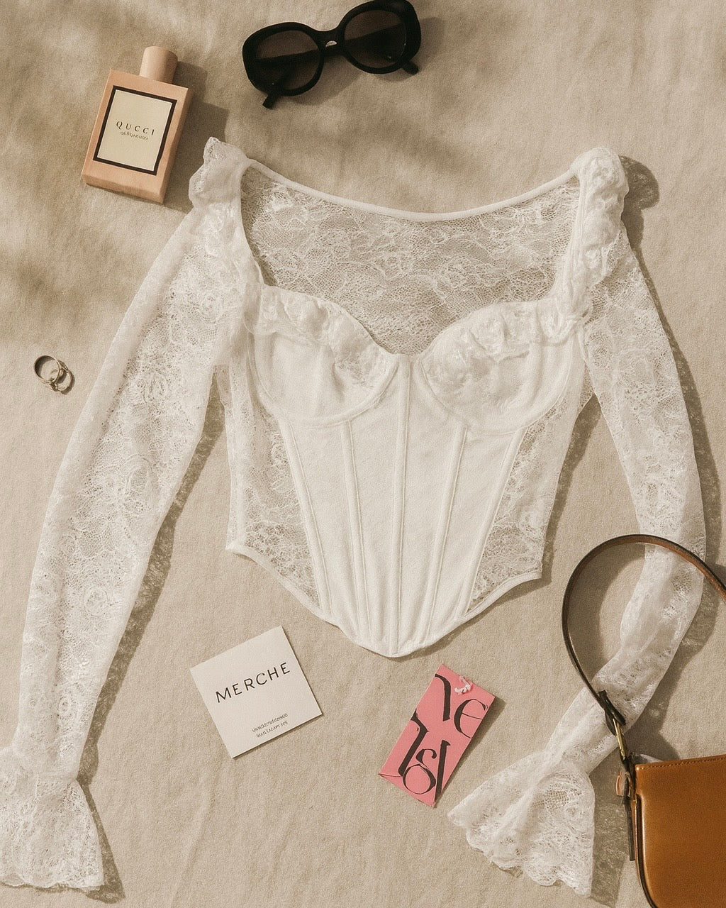 TALK OF THE TOWN LUXE LACE WHITE TOP