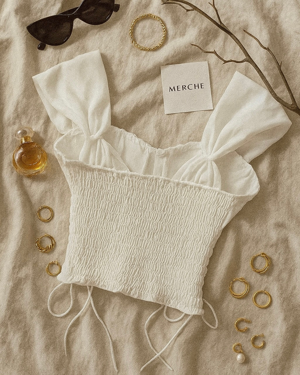 SUGARPLUM WHITE APPLIQUE CAMI TOP