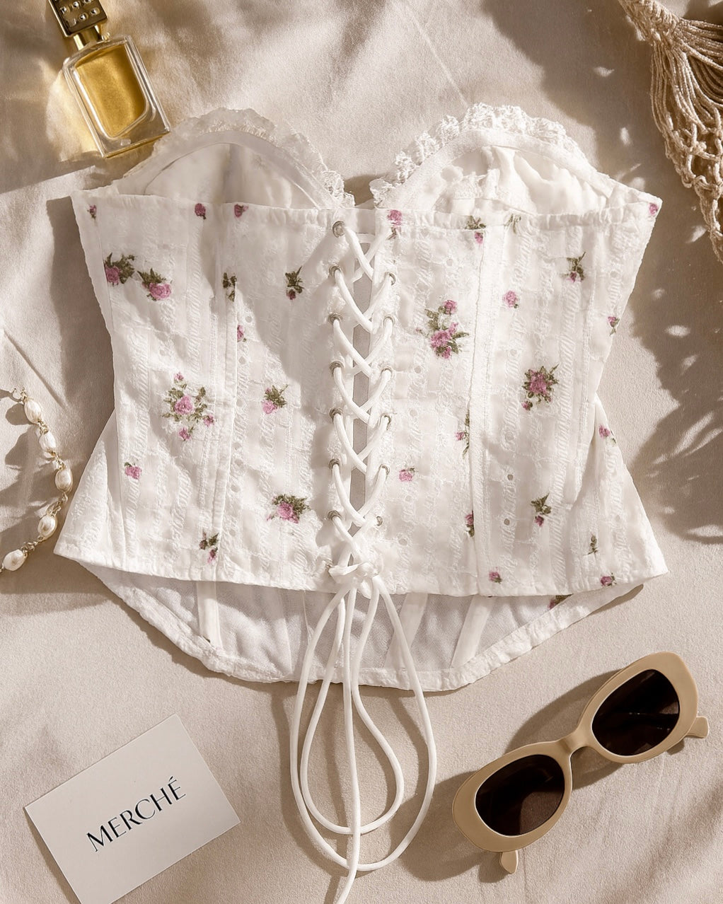 FROLIC AND FLEX EYELET WHITE CORSET