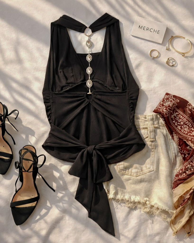 BACKTALK BABE PADDED DIAMOND DETAIL LUXE TOP