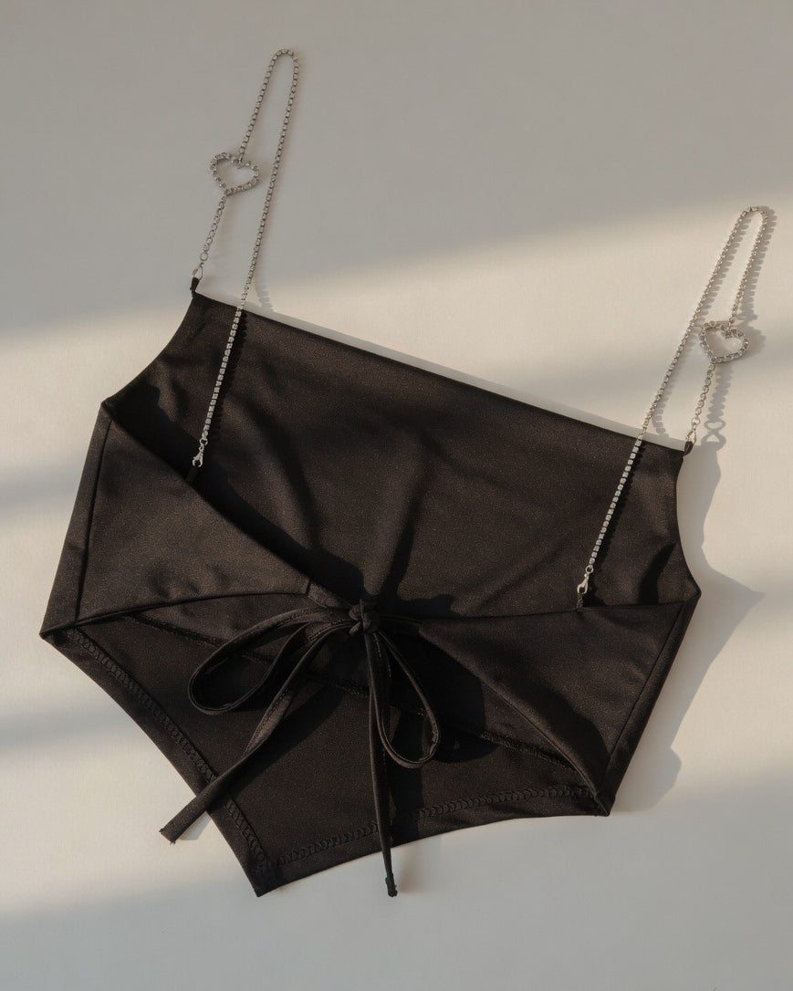 CHAOS MAKER DIAMOND EMBELLISHED BLACK TOP”