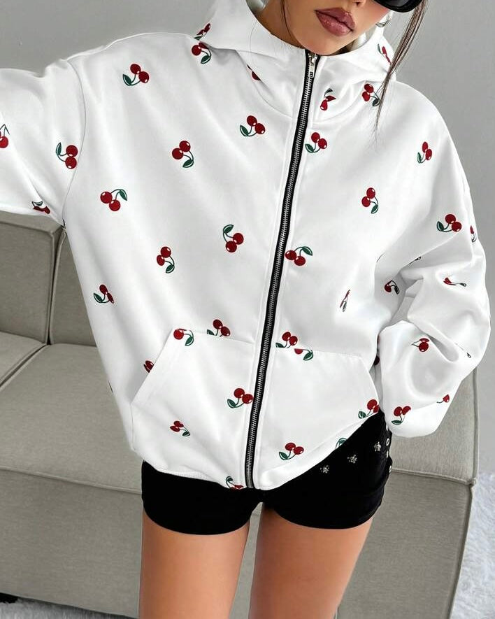 GREATEST OF ALL CHERRY PRINTED SWEATSHIRT