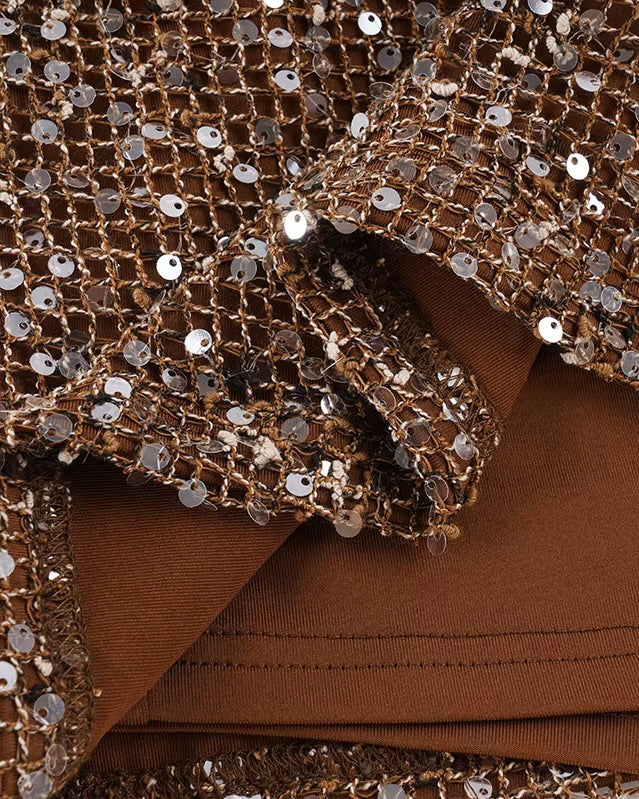 MAIN STAGE PASSES SHIMMER EMBELLISHED KNITTED SKIRT