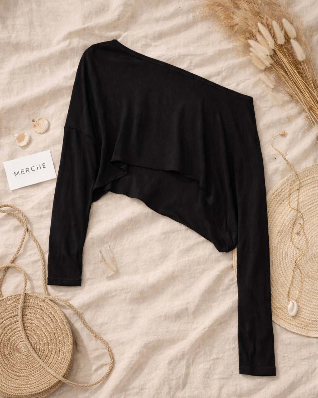 ALL NIGHTER OFF-SHOULDER DRAPE BLACK TOP
