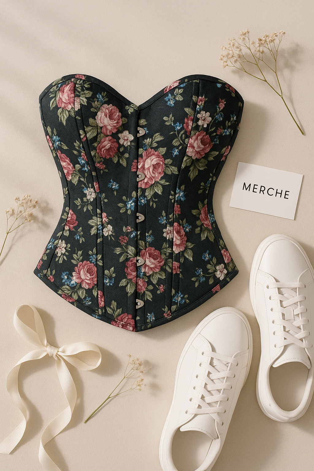 AFTER MIDNIGHT FAUX DENIM CORSET