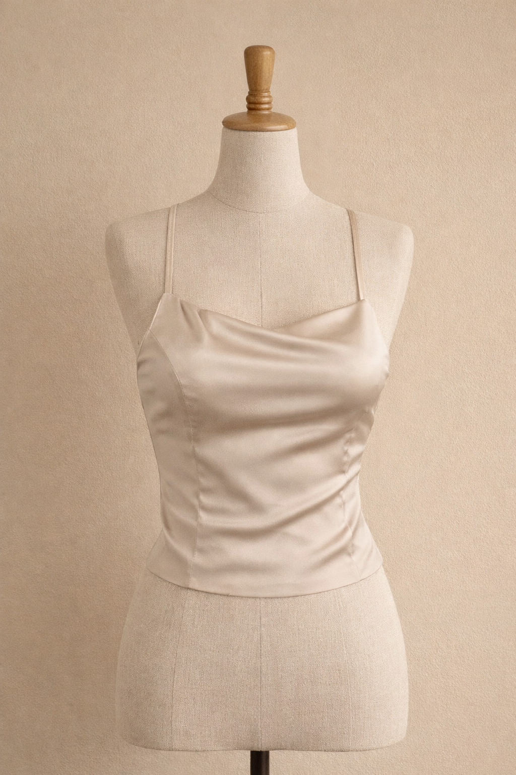 HEADING DOWNTOWN SATIN CROSS-BACK TOP