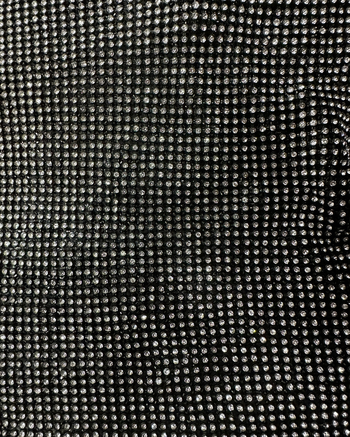 BEAT DROP METAL GREY RHINESTONE  HALTERNECK CHAIN TOP