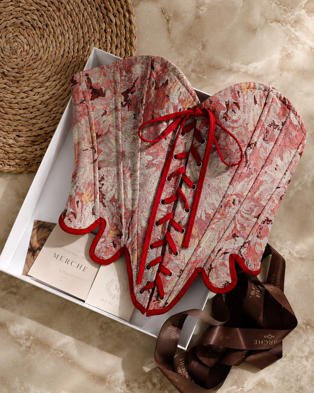 BAD JULIET SIGNATURE SCALLOPED HEM JACQUARD CORSET