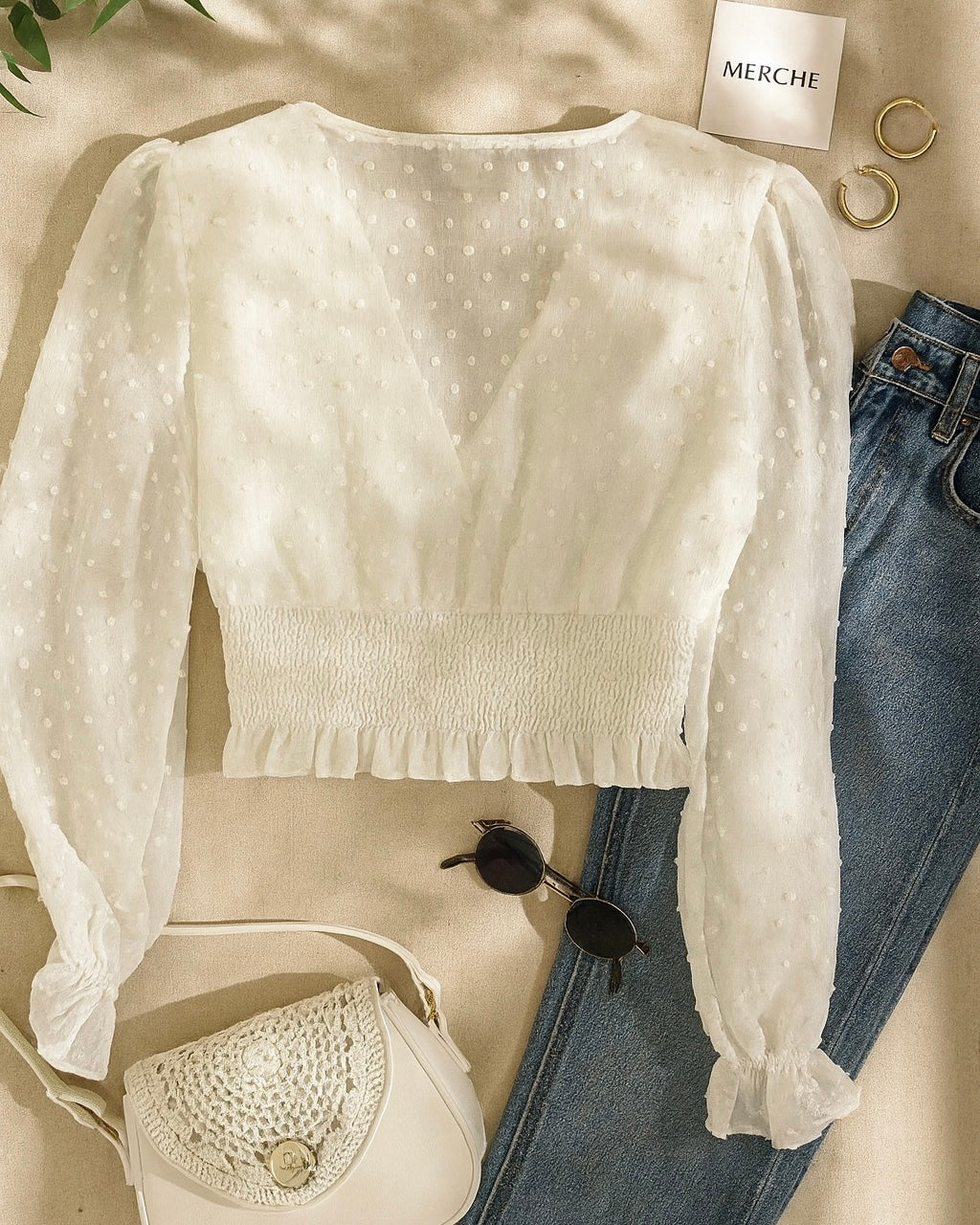 COTTAGE CORE DREAMS SMOCKED TOP