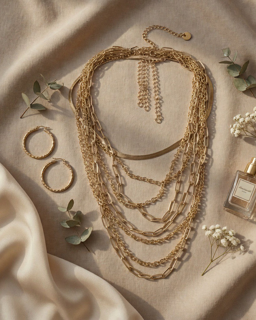 ONLY LOVE LAYERED CHAINS NECKLACE