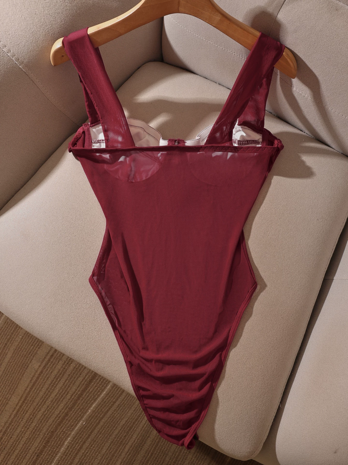 WILD CARD RED DRAPED BODYSUIT