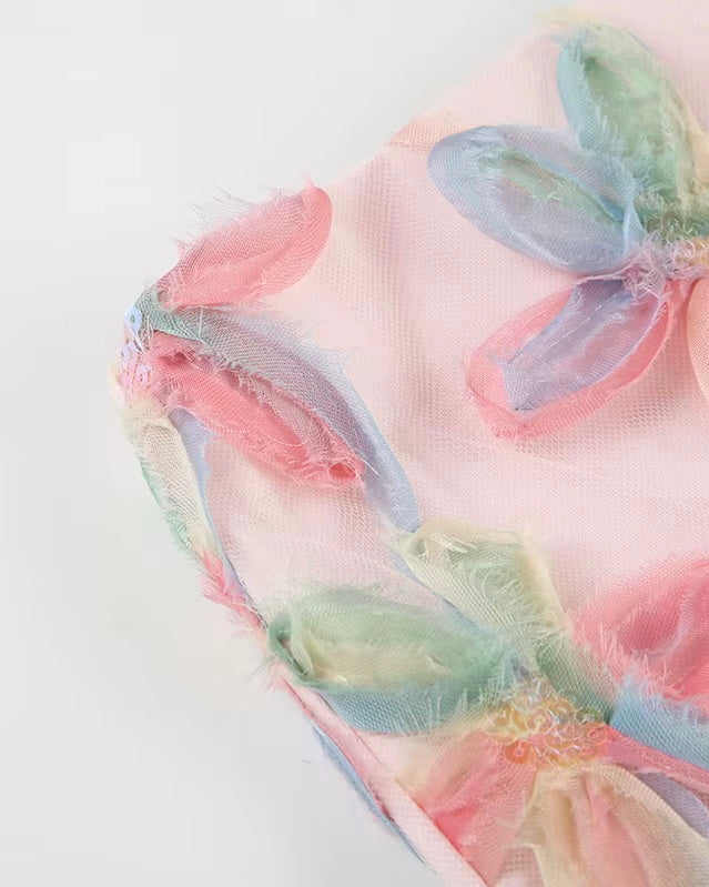 SUGAR GIRL APPLIQUE PASTEL MINI SKIRT