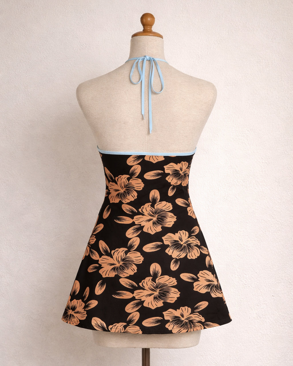 COMMAND THE SUN FLORAL PRINTED HALTERNECK DRESS